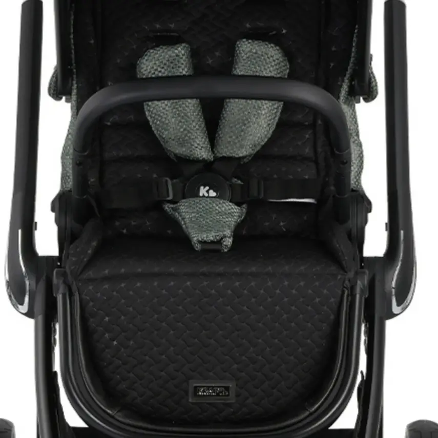 Kraft Kobe Çift Yönlü Doğumdan İtibaren 22 kg Taşıma 360° PU Tekerlek ile Mükemmel Manevra Sağlayan Bebek Arabası Black Green - 2