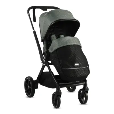 Kraft Kobe Çift Yönlü Doğumdan İtibaren 22 kg Taşıma 360° PU Tekerlek ile Mükemmel Manevra Sağlayan Bebek Arabası Black Green - 5