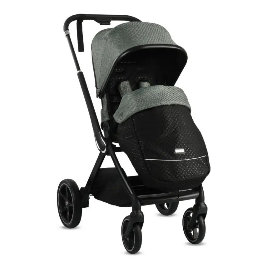 Kraft Kobe Çift Yönlü Doğumdan İtibaren 22 kg Taşıma 360° PU Tekerlek ile Mükemmel Manevra Sağlayan Bebek Arabası Black Green - 5