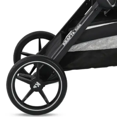 Kraft Kobe Çift Yönlü Doğumdan İtibaren 22 kg Taşıma 360° PU Tekerlek ile Mükemmel Manevra Sağlayan Bebek Arabası Black Green - 4