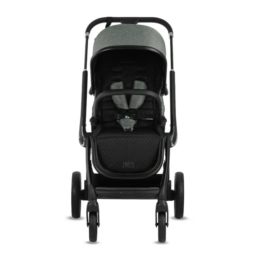 Kraft Kobe Çift Yönlü Doğumdan İtibaren 22 kg Taşıma 360° PU Tekerlek ile Mükemmel Manevra Sağlayan Bebek Arabası Black Green - 9