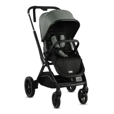 Kraft Kobe Çift Yönlü Doğumdan İtibaren 22 kg Taşıma 360° PU Tekerlek ile Mükemmel Manevra Sağlayan Bebek Arabası Black Green