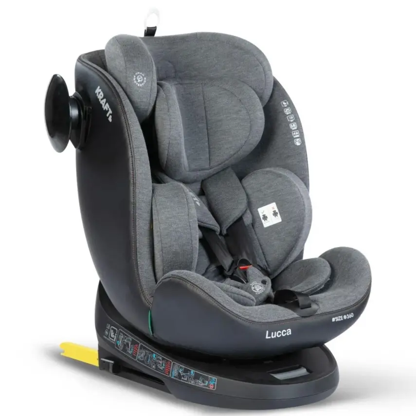 Kraft Lucca 360° Dönebilen Isofix Bağlantılı I-Size Oto Koltuğu 0-36 Kg Grey - 1
