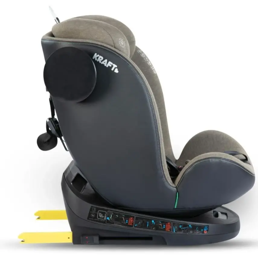 Kraft Lucca 360° Dönebilen Isofix Bağlantılı I-Size Oto Koltuğu 0-36 Kg Grey - 9