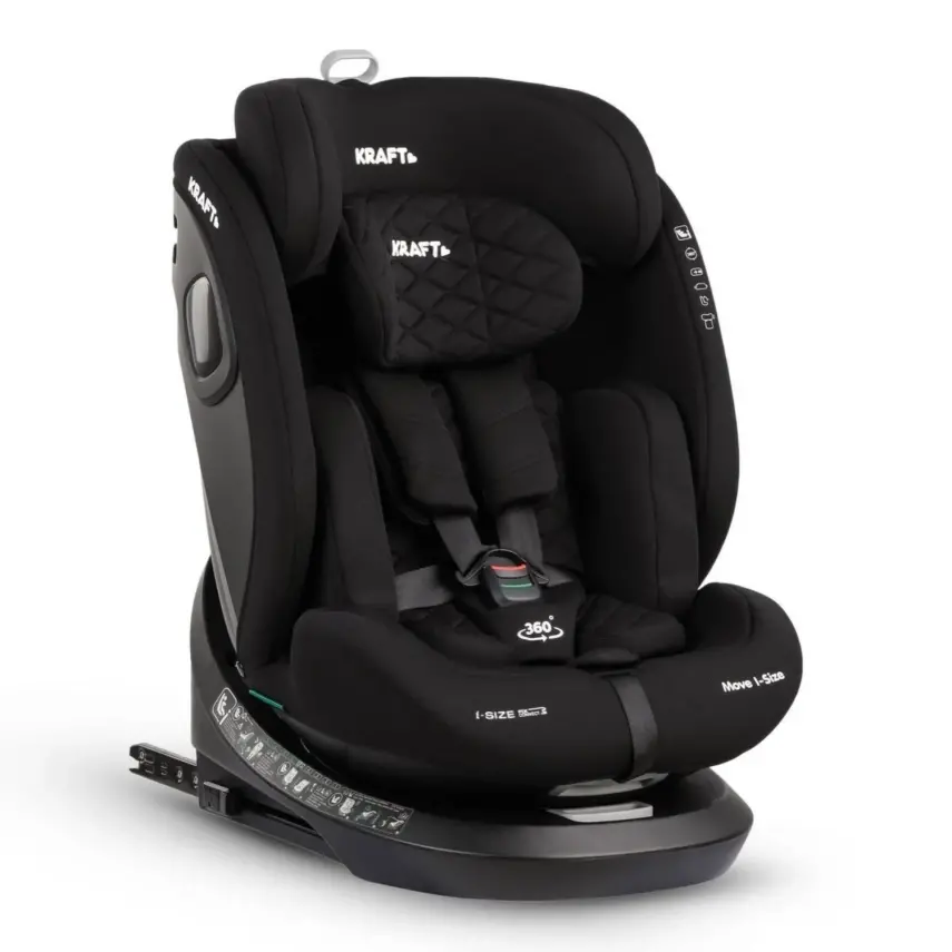 Kraft Move I-Size 360°Dönebilen İsofixli Oto Koltuğu 0-36 Kg Black - 1