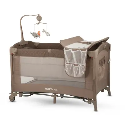 Kraft Paris Arakatlı Dönenceli Anne Yanı Oyun Parkı 70X120 Cm Beige