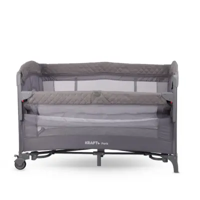 Kraft Paris Arakatlı Dönenceli Anne Yanı Oyun Parkı 70X120 Cm  Light Grey - 9