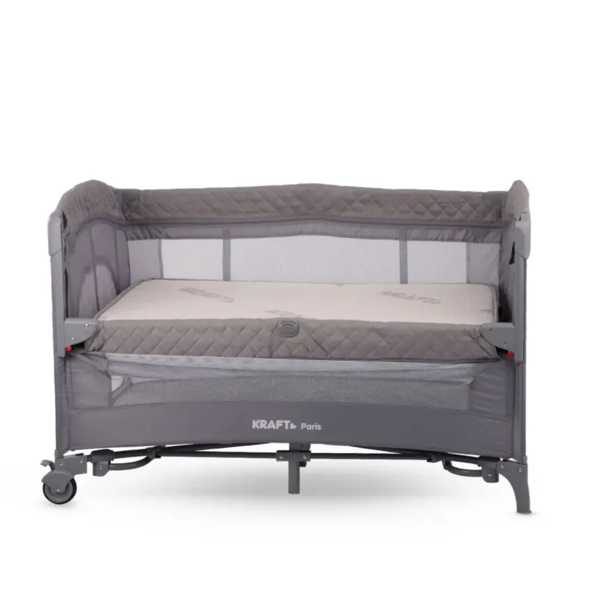 Kraft Paris Arakatlı Dönenceli Anne Yanı Oyun Parkı 70X120 Cm  Light Grey - 6