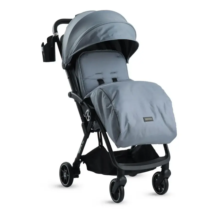 Kraft Star Tek Elle Katlanabilir Kompakt Kabin Bebek Arabası Grey - 2