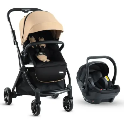 Kraft Viva I-Size Çift Yönlü Tek Elle Katlanabilir Travel Sistem Bebek Arabası Beige - 15