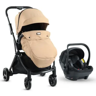 Kraft Viva I-Size Çift Yönlü Tek Elle Katlanabilir Travel Sistem Bebek Arabası Beige - 2
