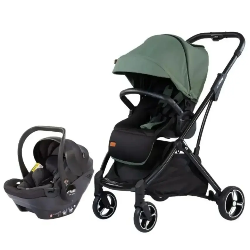 Kraft Viva I-Size Çift Yönlü Tek Elle Katlanabilir Travel Sistem Bebek Arabası Green - 1