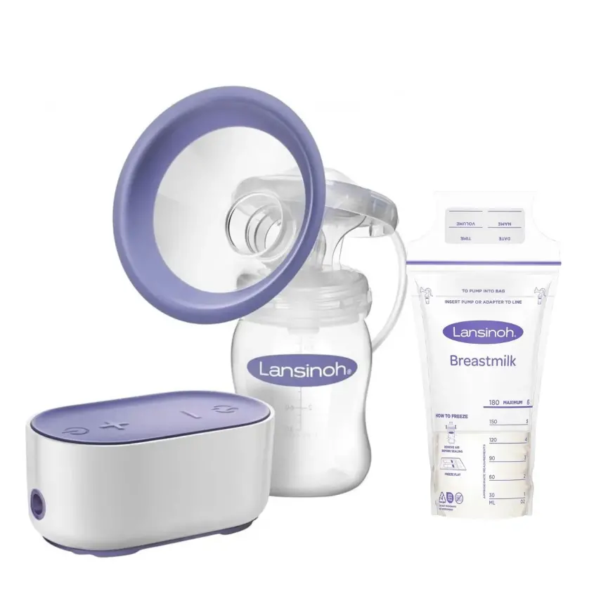 Lansinoh Kompakt Tekli Elektrikli Göğüs Pompası+ Süt Saklama Poşeti 50li - 1
