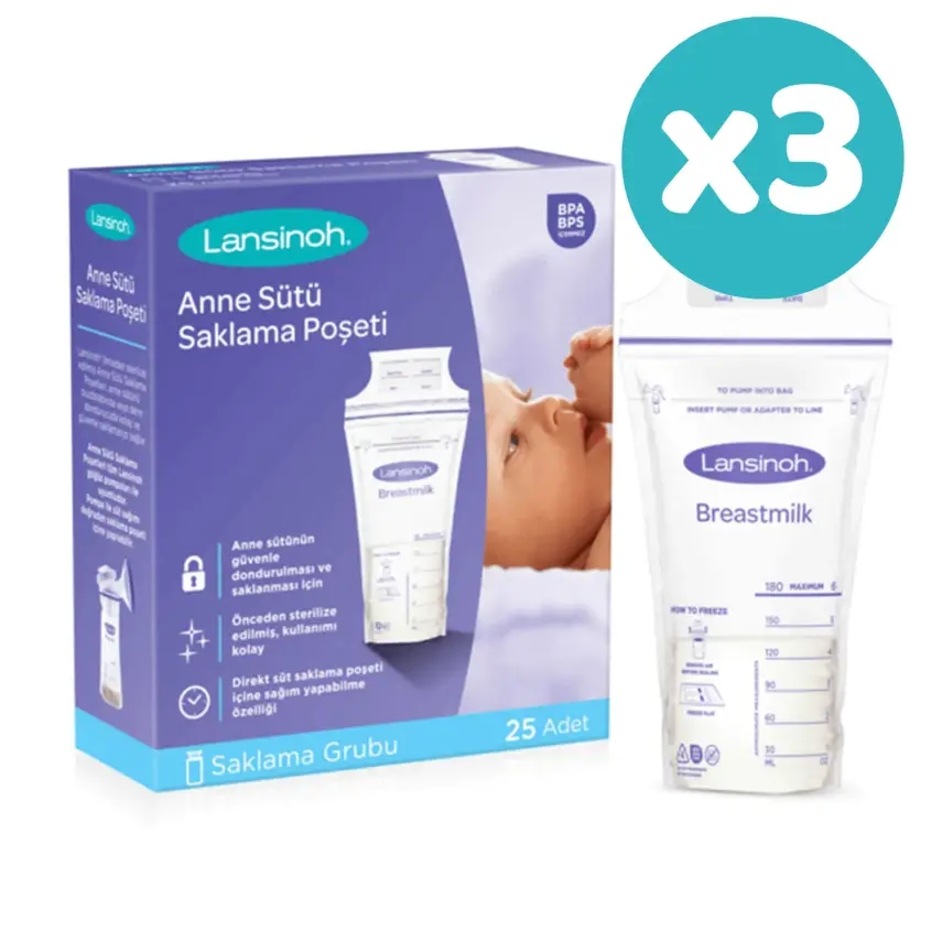 Lansinoh Süt Saklama Poşeti 25li x 3 Adet - 7