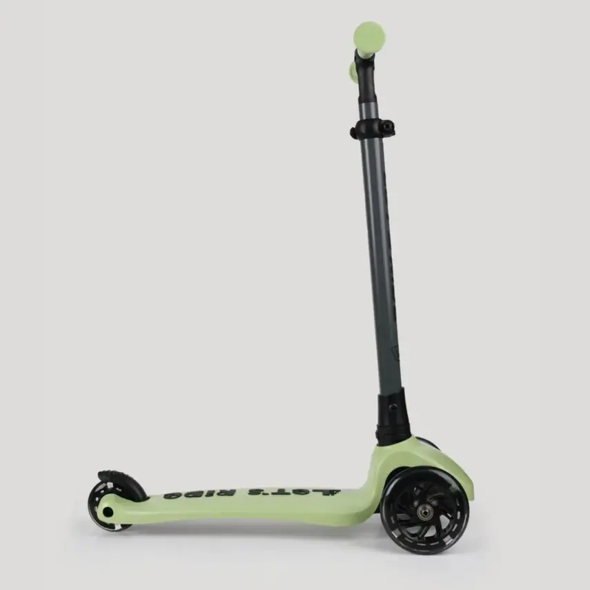 Let's Ride Işıklı Katlanabilir 3 Tekerlekli Scooter- Yeşil - 4