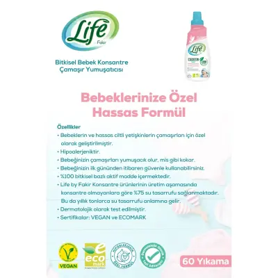 Life by Fakir Baby %100 Bitkisel Konsantre Yumuşatıcı 1500 ml  - 11