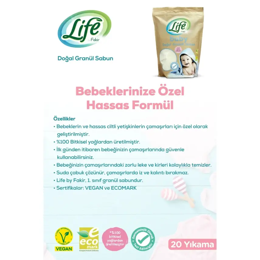 Life by Fakir Baby Doğal Granül Sabun 1000 gr - 13