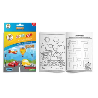 Lino Boya & Sil Silinebilir  Aktivite Boyama Kitabı Araçlar 