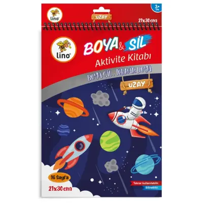 Lino Boya Sil - Silinebilir Aktivite Boyama Kitabı Uzay