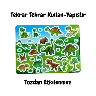 Lino Tekrar Tekrar Kullanılabilen Stıcker Dınosaur World - 2