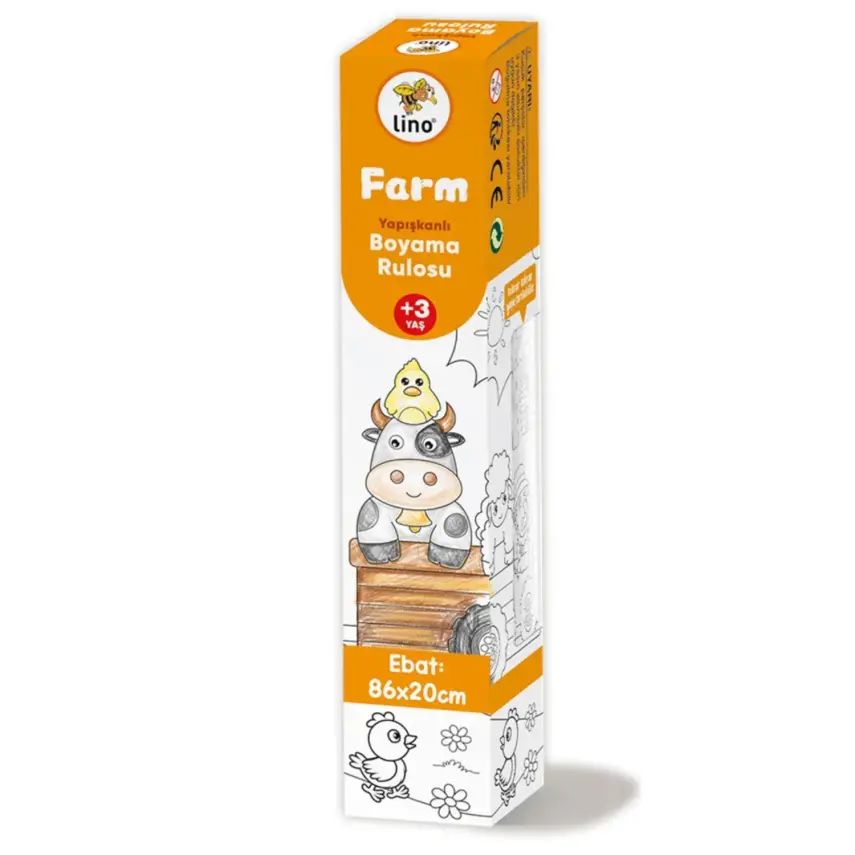 Lino Yapışkanlı Boyama Rulosu Farm 86X20 Cm - 1