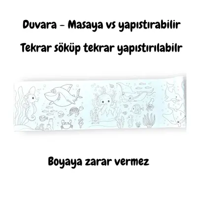 Lino Yapışkanlı Boyama Rulosu Sea World 86X20 Cm - 2