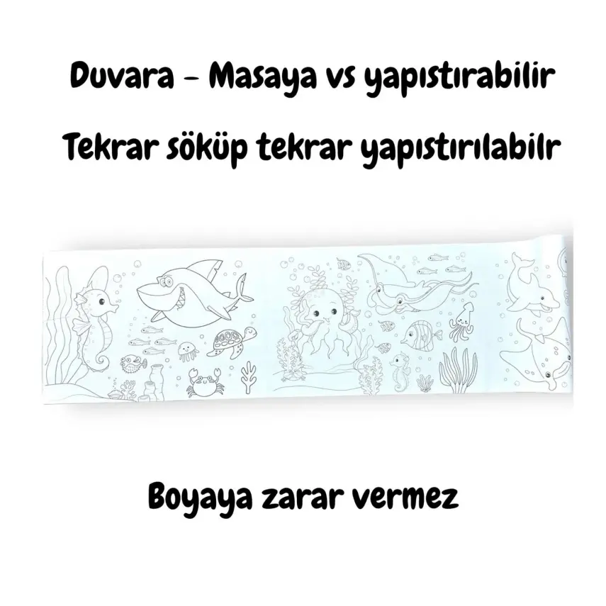 Lino Yapışkanlı Boyama Rulosu Sea World 86X20 Cm - 2