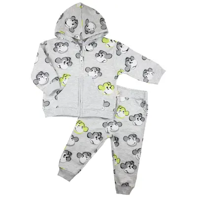 Luggi Baby Erkek 2li Takım Kapüşonlu Monkey
