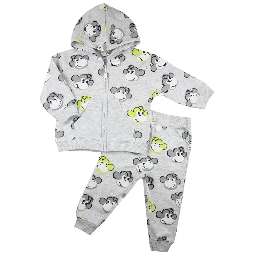 Luggi Baby Erkek 2li Takım Kapüşonlu Monkey - 1