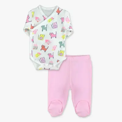 Luggi Baby Unisex Zıbın Takımı Düz Kedi