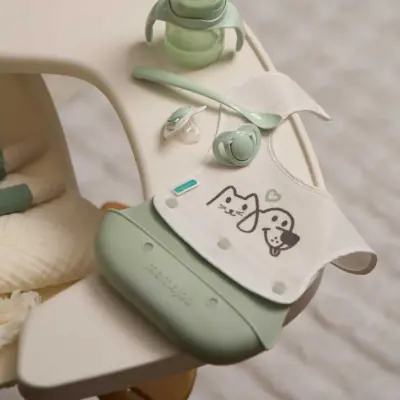 Mamajoo 2-in-1 Katlanır Mama Önlüğü / Powder Green - 8