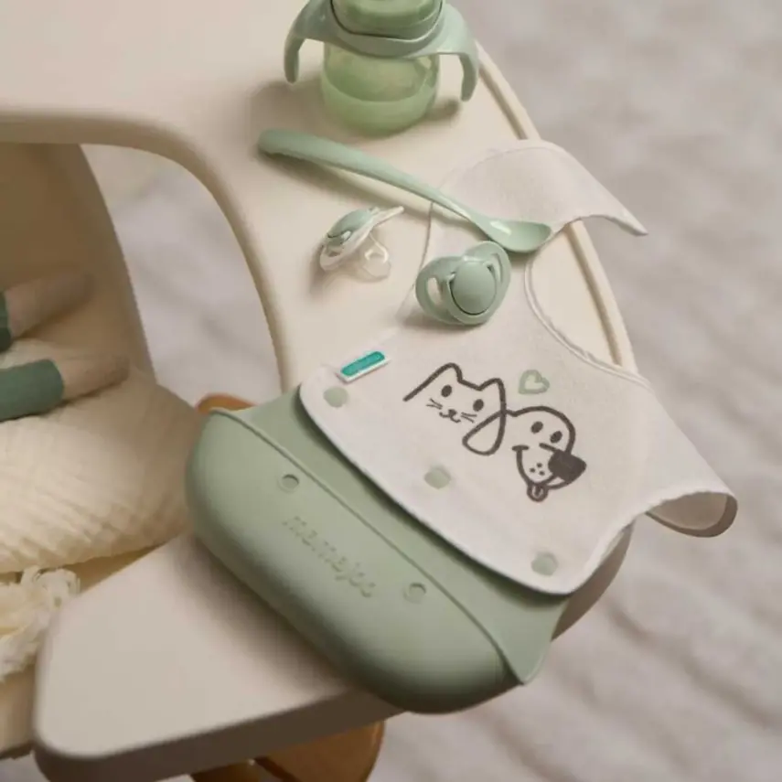 Mamajoo 2-in-1 Katlanır Mama Önlüğü / Powder Green - 8