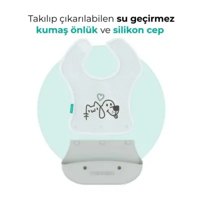 Mamajoo 2-in-1 Katlanır Mama Önlüğü / Powder Green - 4