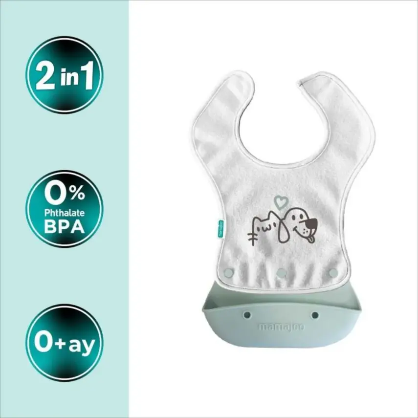 Mamajoo 2-in-1 Katlanır Mama Önlüğü / Powder Green - 2