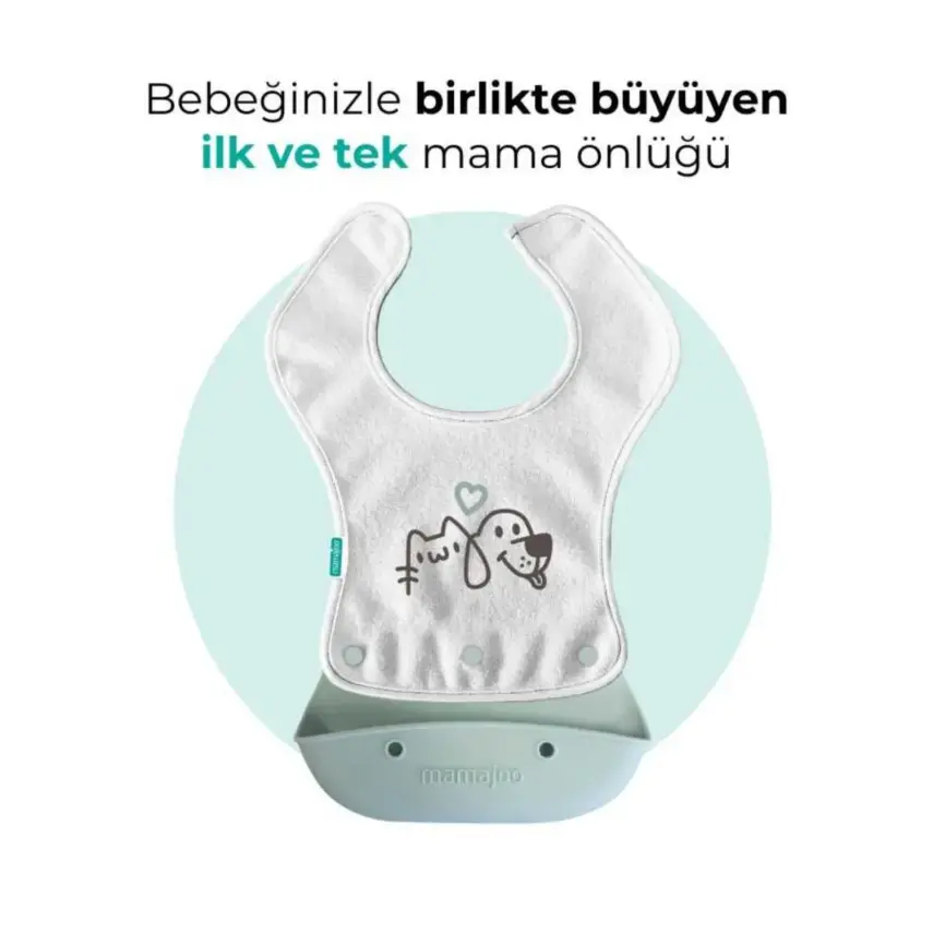 Mamajoo 2-in-1 Katlanır Mama Önlüğü / Powder Green - 6