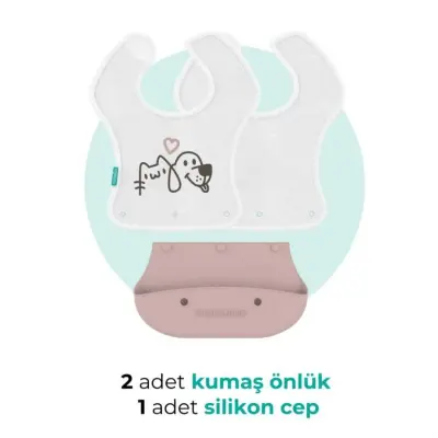 Mamajoo 2-in-1 Katlanır Mama Önlüğü / Powder Pink - 5