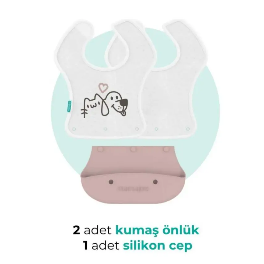 Mamajoo 2-in-1 Katlanır Mama Önlüğü / Powder Pink - 5