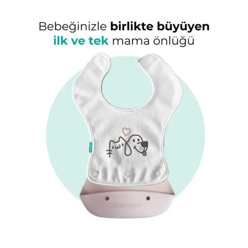 Mamajoo 2-in-1 Katlanır Mama Önlüğü / Powder Pink - 7