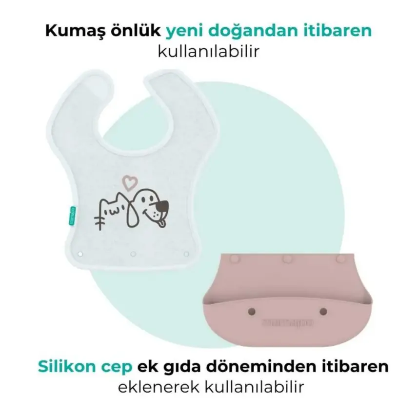 Mamajoo 2-in-1 Katlanır Mama Önlüğü / Powder Pink - 4