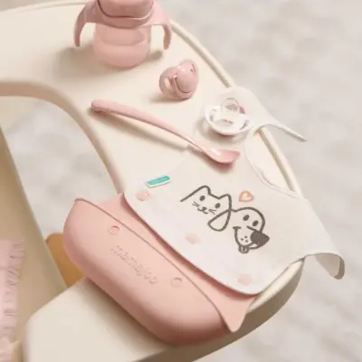 Mamajoo 2-in-1 Katlanır Mama Önlüğü / Powder Pink - 8