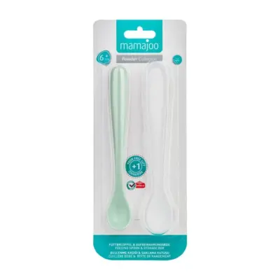 Mamajoo Beslenme Kaşığı ve Saklama Kutusu Powder Green - 4