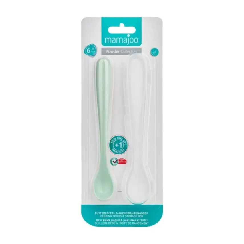 Mamajoo Beslenme Kaşığı ve Saklama Kutusu Powder Green - 4