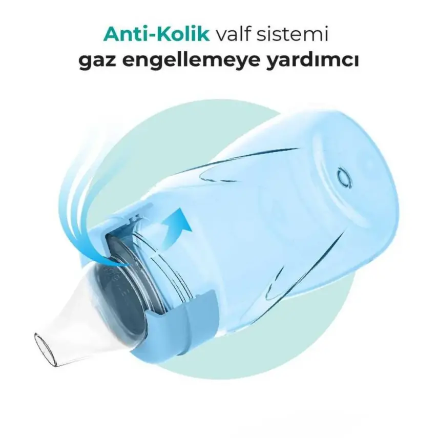 Mamajoo Kulplu Akıtmaz Eğitici Bardak 270 ml&Anti-Kolik Uç Powder Blue - 3