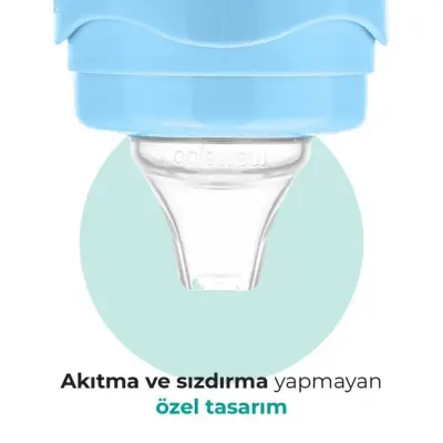 Mamajoo Kulplu Akıtmaz Eğitici Bardak 270 ml&Anti-Kolik Uç Powder Blue - 4