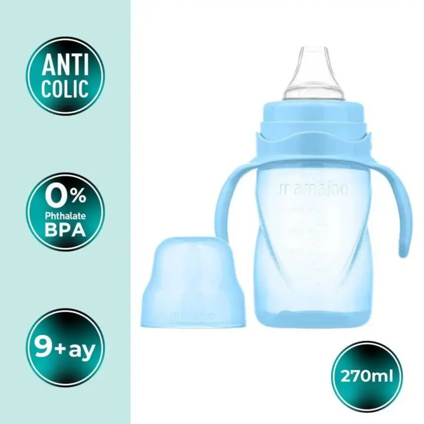 Mamajoo Kulplu Akıtmaz Eğitici Bardak 270 ml&Anti-Kolik Uç Powder Blue - 2