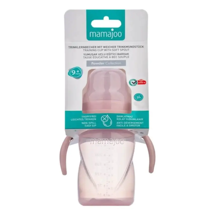 Mamajoo Kulplu Eğitici Bardak 270 ml Powder Pink - 4