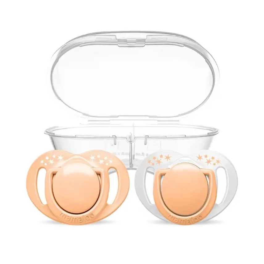 Mamajoo Ortodontik Silikon Emzik Sterilizasyon & Saklama Kutusu 12Ay+ Powder Blush 2li - 1
