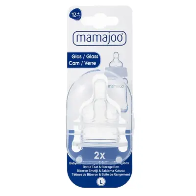 Mamajoo Silikon Cam Biberon Emziği 2li 12+ Ay Saklama Kutulu - 2