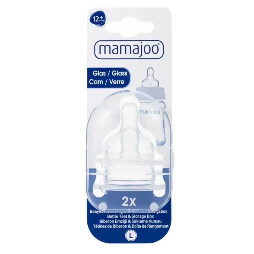 Mamajoo Silikon Cam Biberon Emziği 2li 12+ Ay Saklama Kutulu - 2