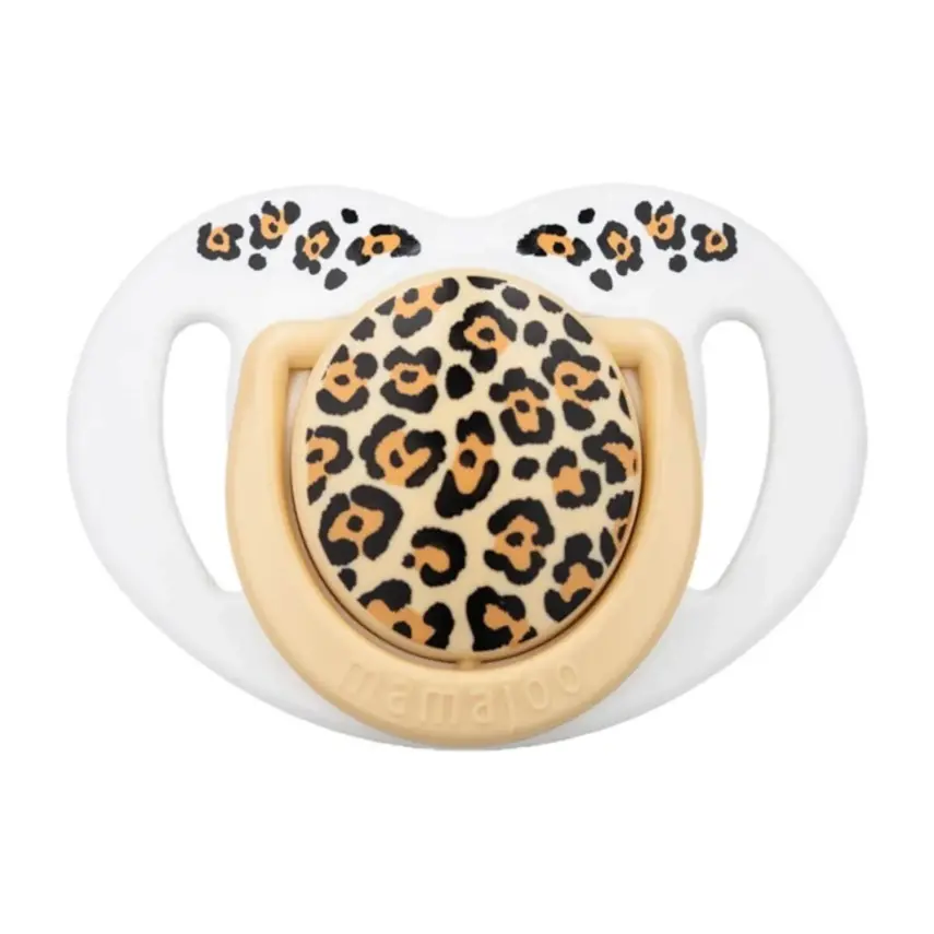 Mamajoo Silikon Emzik 2li & Sterilizasyon Saklama Kutusu 0+ Ay Bej Leopar - 2
